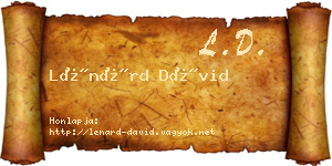 Lénárd Dávid névjegykártya