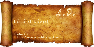 Lénárd Dávid névjegykártya