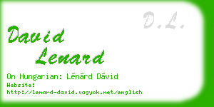 david lenard business card