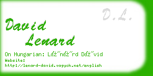 david lenard business card